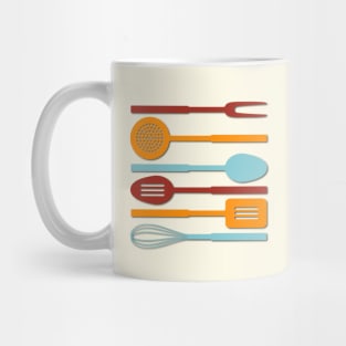 Kitchen Utensils Red Orange Blue Yellow Mug